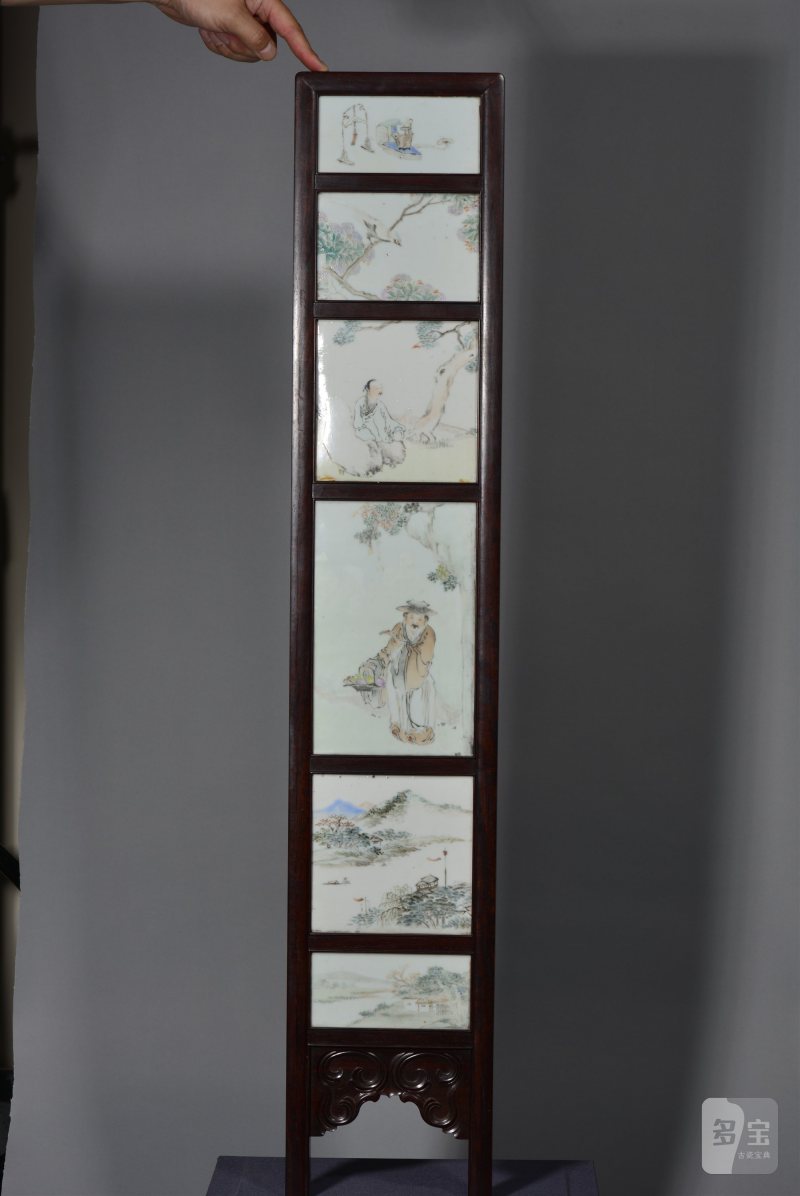 清光绪 任焕章浅绛彩山水人物花鸟八条屏 - 图6